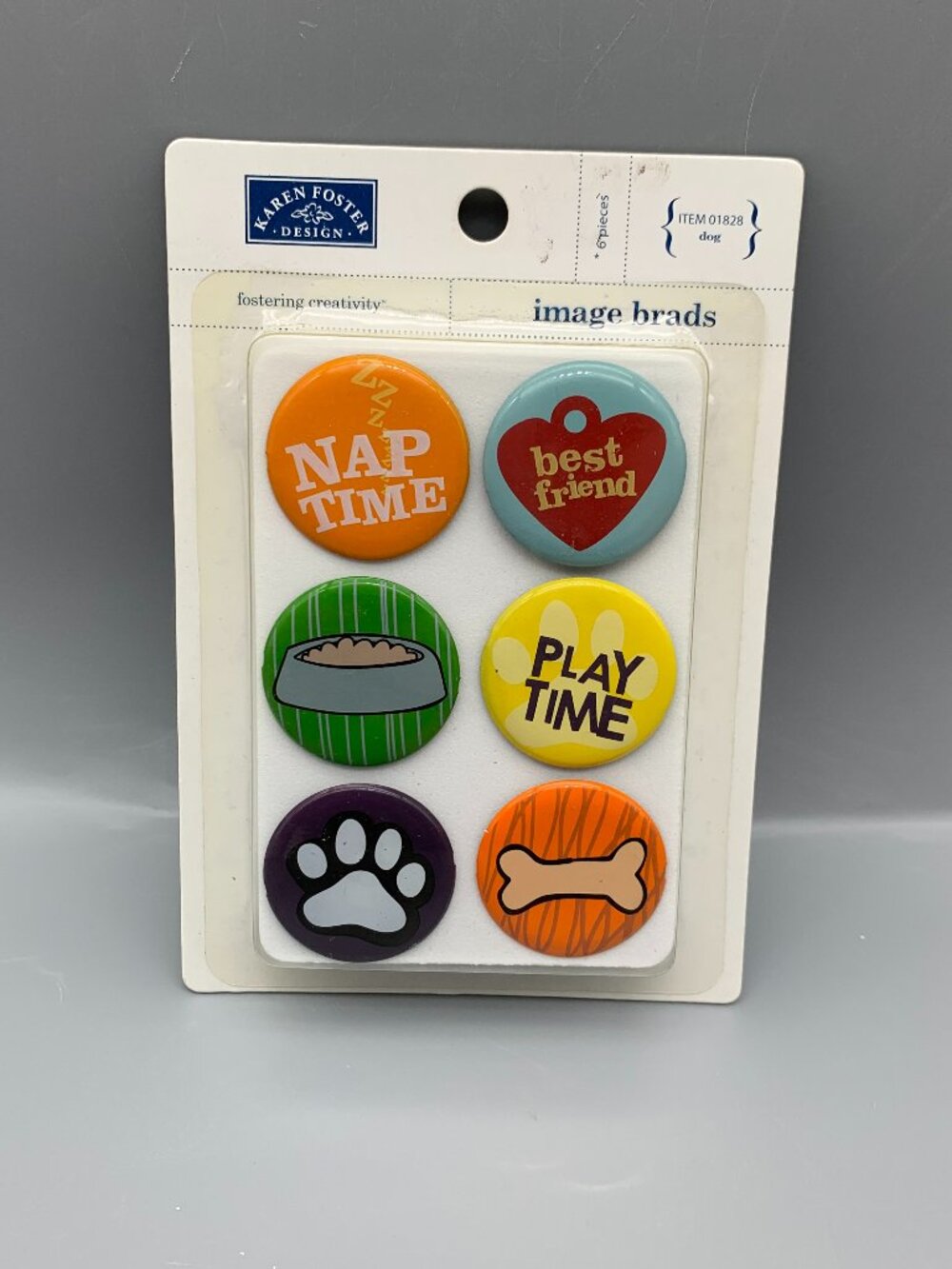 NEW in Package Karen Foster Design "Dog" Themed Image Brads